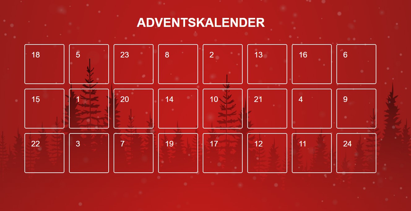 Screenshot von einem digitalen Adventskalender