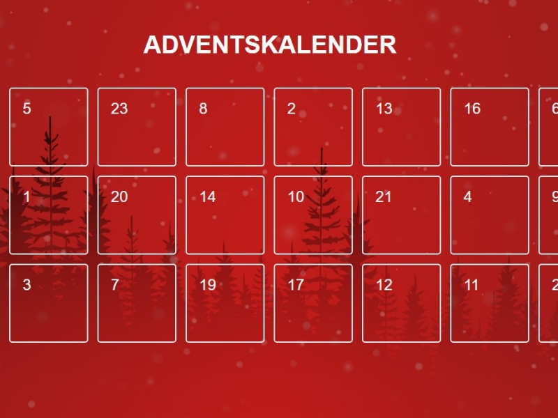 Screenshot von einem digitalen Adventskalender