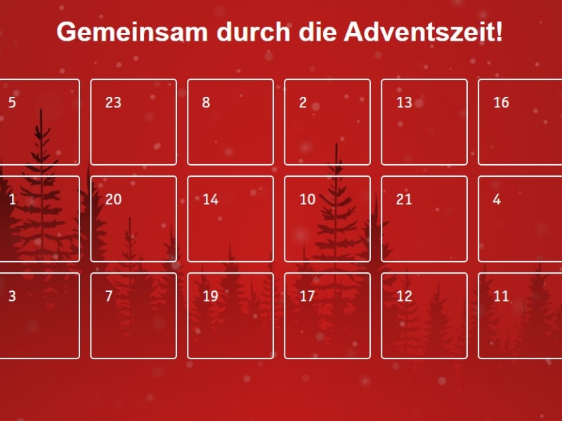 Screenshot von einem digitalen Adventskalender